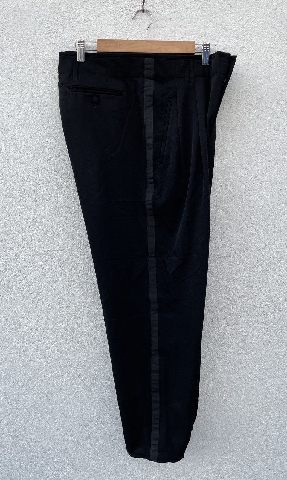 image of Jean Paul Gaultier Homme Tuxedo Wool Pant in Black, Men's (Size 33)