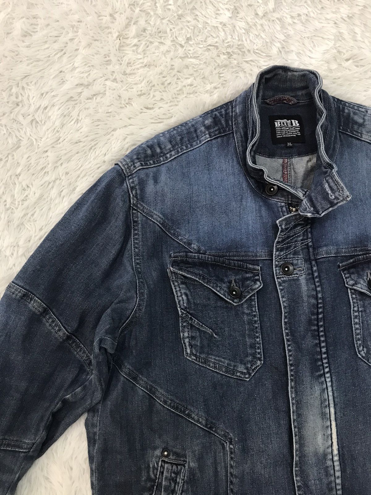 Japanese Brand Blue B Neo Denim Jacket Size US L / EU 52-54 / 3 - 3 Thumbnail