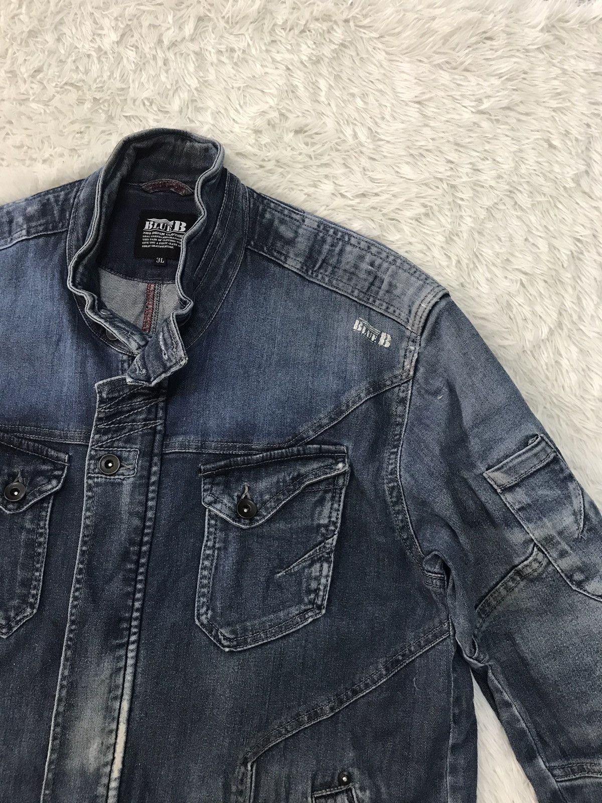 Japanese Brand Blue B Neo Denim Jacket Size US L / EU 52-54 / 3 - 4 Thumbnail