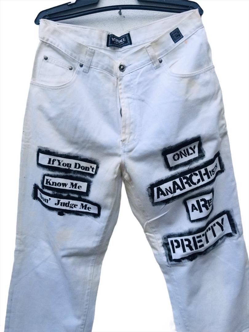 Versace Jeans Couture × Vintage Vintage Versace White Pant Travis Scott Fashion Style Size US 36 / EU 52 - 3 Thumbnail