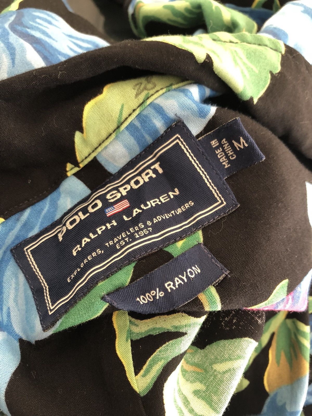 Polo Ralph Lauren Vintage Polo Sport RL Flowers Rayon Hawaiian Shirt Size US M / EU 48-50 / 2 - 10 Thumbnail