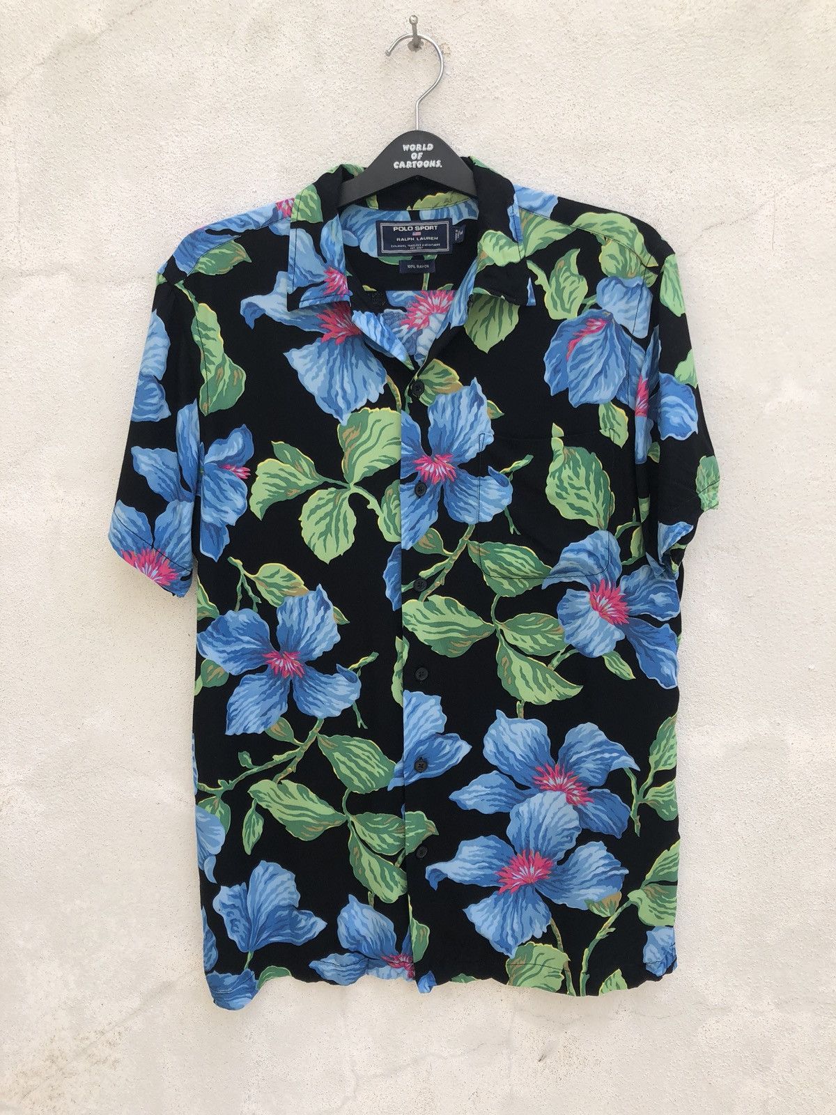Polo Ralph Lauren Vintage Polo Sport RL Flowers Rayon Hawaiian Shirt Size US M / EU 48-50 / 2 - 2 Thumbnail