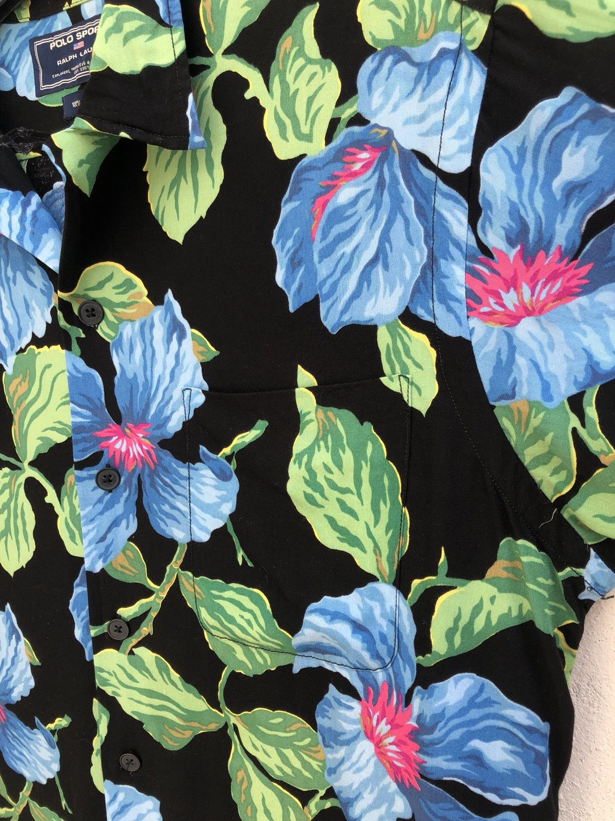 Polo Ralph Lauren Vintage Polo Sport RL Flowers Rayon Hawaiian Shirt Size US M / EU 48-50 / 2 - 6 Thumbnail