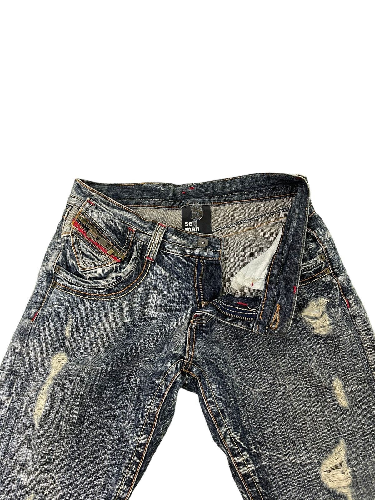 Japanese Brand Flare Jeans Semantic Design Distress Low Rise Boot Cut 5🟦6 Size US 30 / EU 46 - 10 Thumbnail
