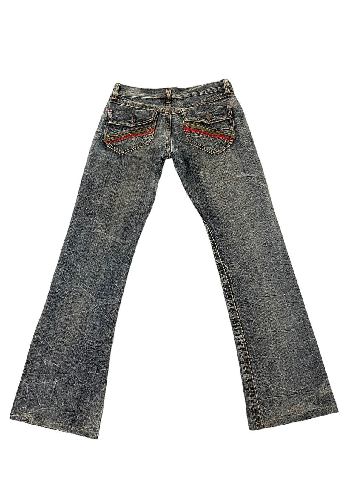 Japanese Brand Flare Jeans Semantic Design Distress Low Rise Boot Cut 5🟦6 Size US 30 / EU 46 - 11 Thumbnail