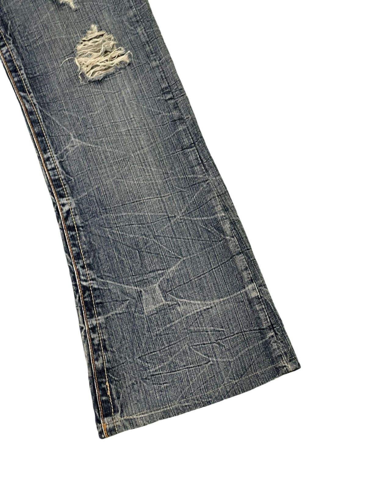 Japanese Brand Flare Jeans Semantic Design Distress Low Rise Boot Cut 5🟦6 Size US 30 / EU 46 - 4 Thumbnail