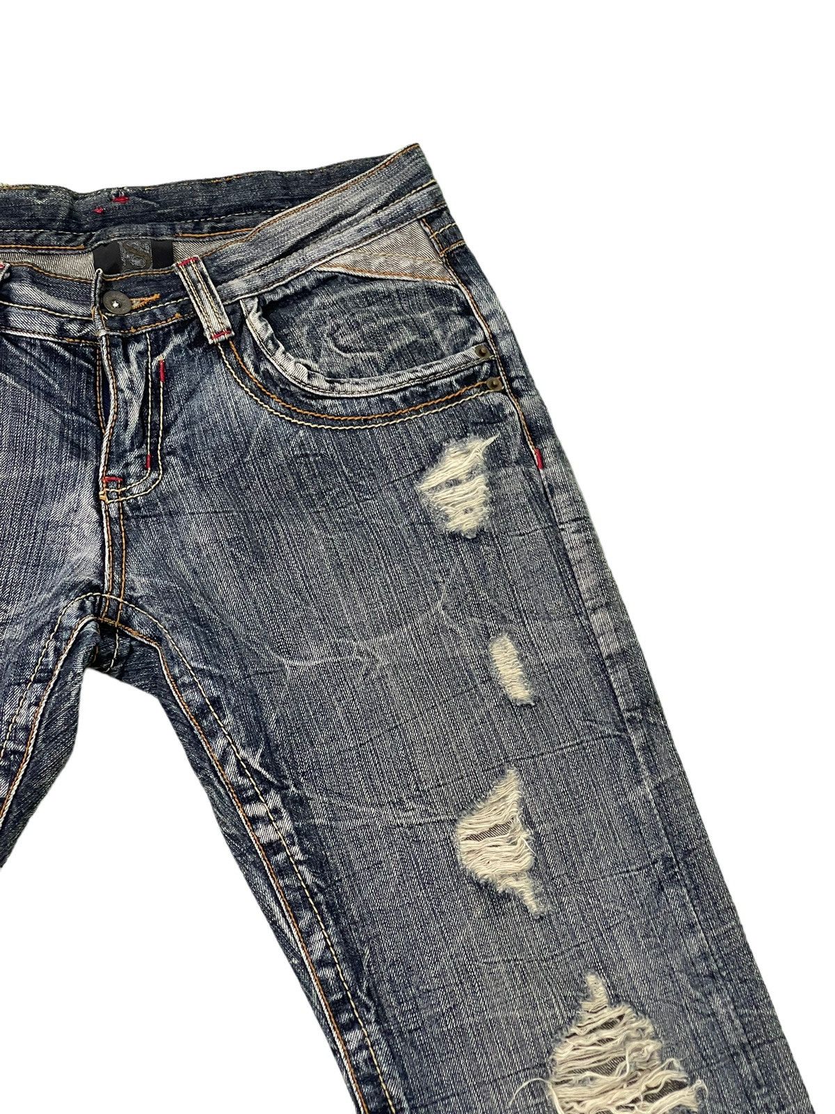 Japanese Brand Flare Jeans Semantic Design Distress Low Rise Boot Cut 5🟦6 Size US 30 / EU 46 - 9 Thumbnail