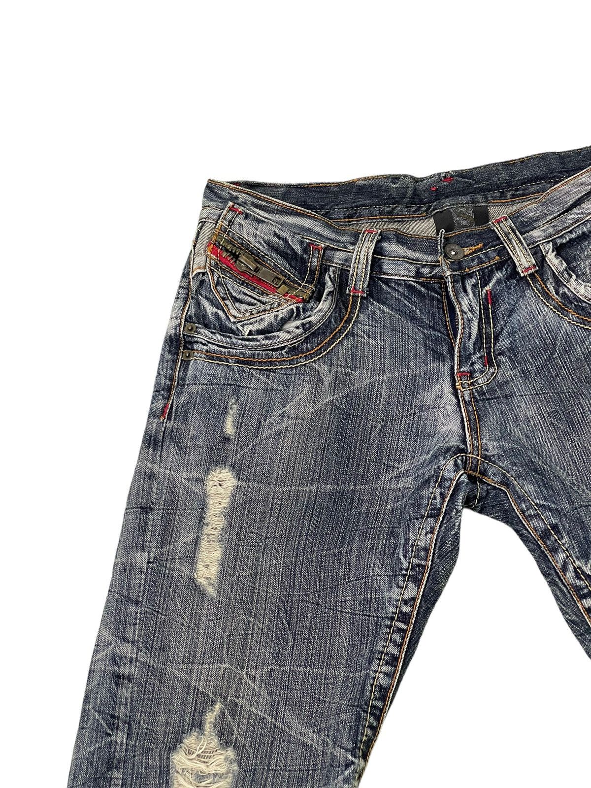 Japanese Brand Flare Jeans Semantic Design Distress Low Rise Boot Cut 5🟦6 Size US 30 / EU 46 - 8 Thumbnail