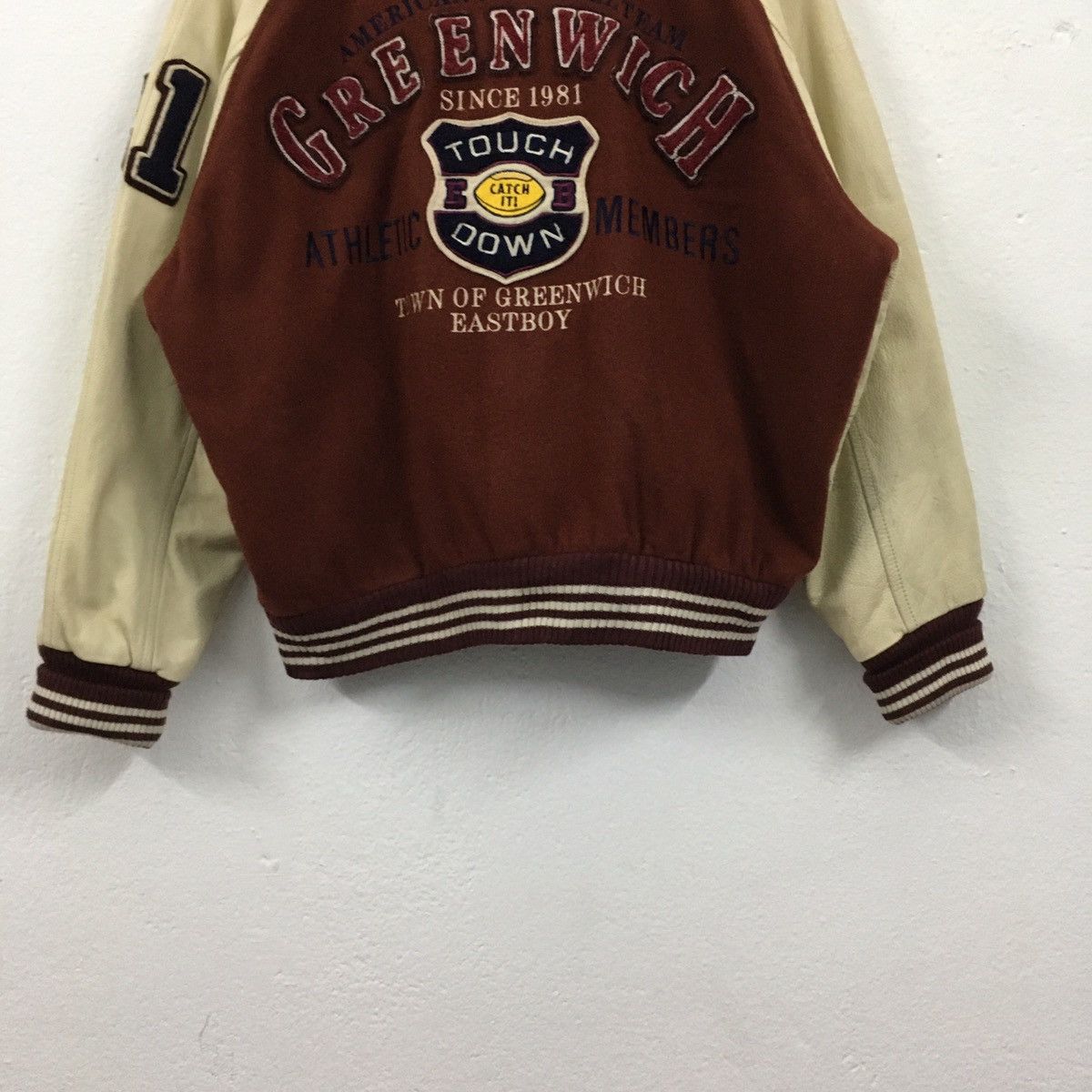 Vintage Vintage East Boy Football Team Green Wich Varsity Jacket Size US M / EU 48-50 / 2 - 13 Thumbnail