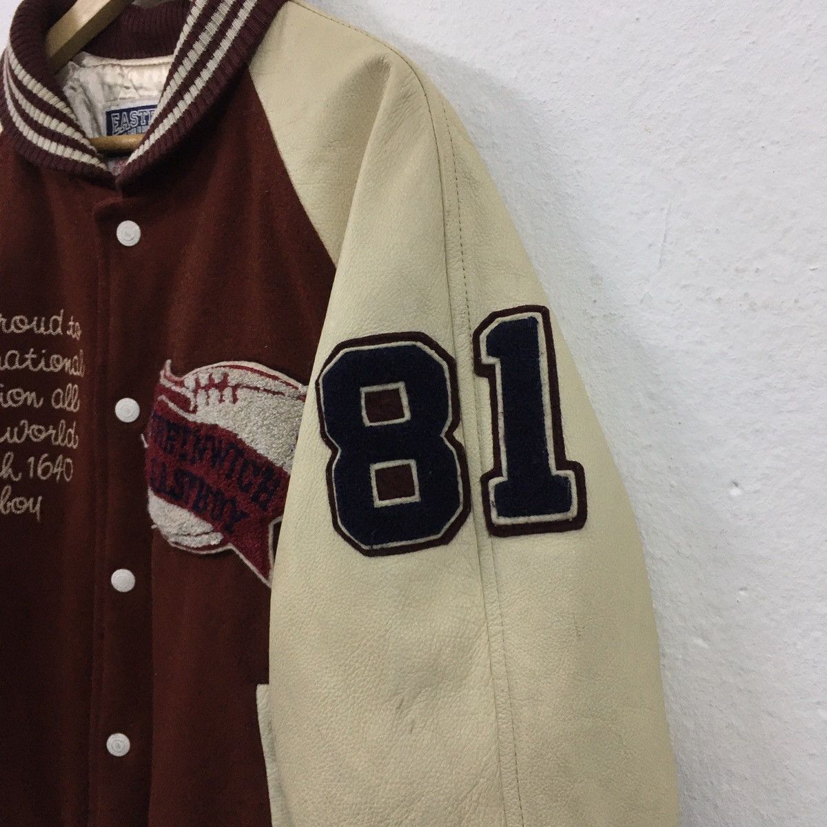Vintage Vintage East Boy Football Team Green Wich Varsity Jacket Size US M / EU 48-50 / 2 - 15 Thumbnail