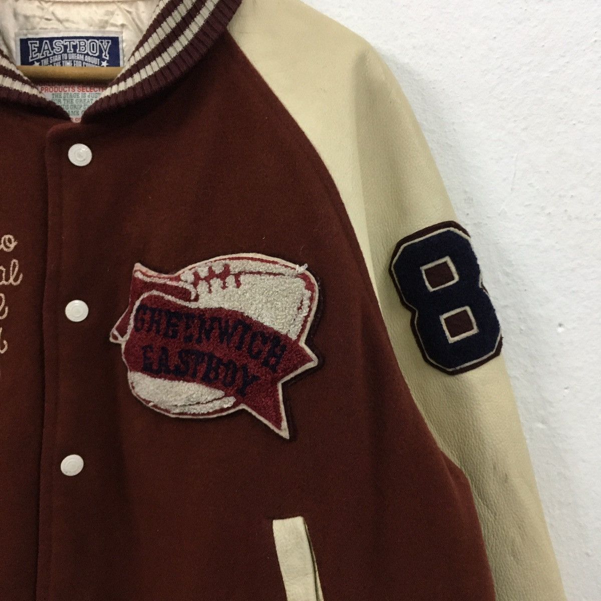 Vintage Vintage East Boy Football Team Green Wich Varsity Jacket Size US M / EU 48-50 / 2 - 10 Thumbnail