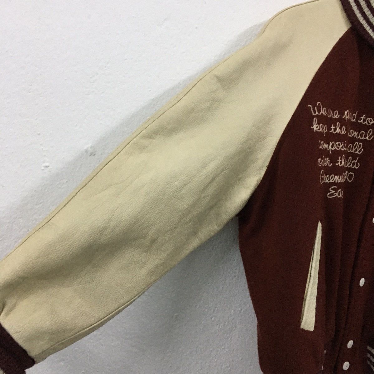 Vintage Vintage East Boy Football Team Green Wich Varsity Jacket Size US M / EU 48-50 / 2 - 17 Thumbnail