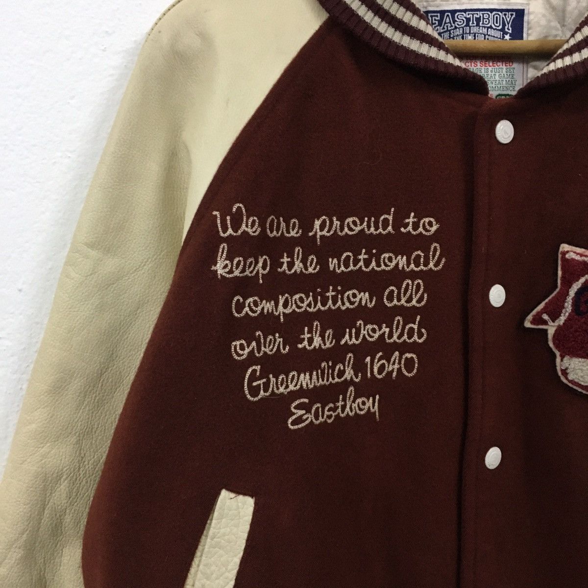 Vintage Vintage East Boy Football Team Green Wich Varsity Jacket Size US M / EU 48-50 / 2 - 11 Thumbnail