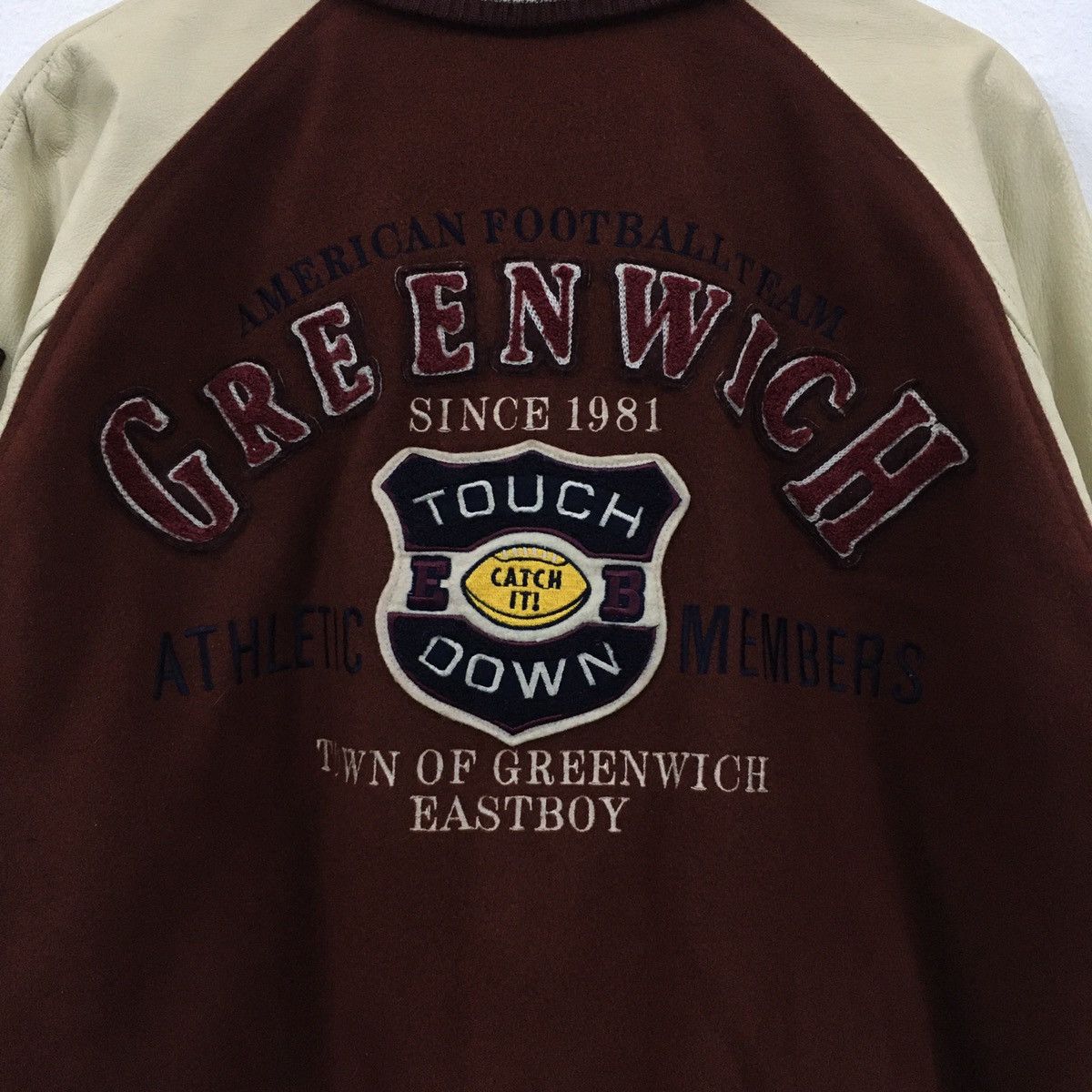 Vintage Vintage East Boy Football Team Green Wich Varsity Jacket Size US M / EU 48-50 / 2 - 14 Thumbnail