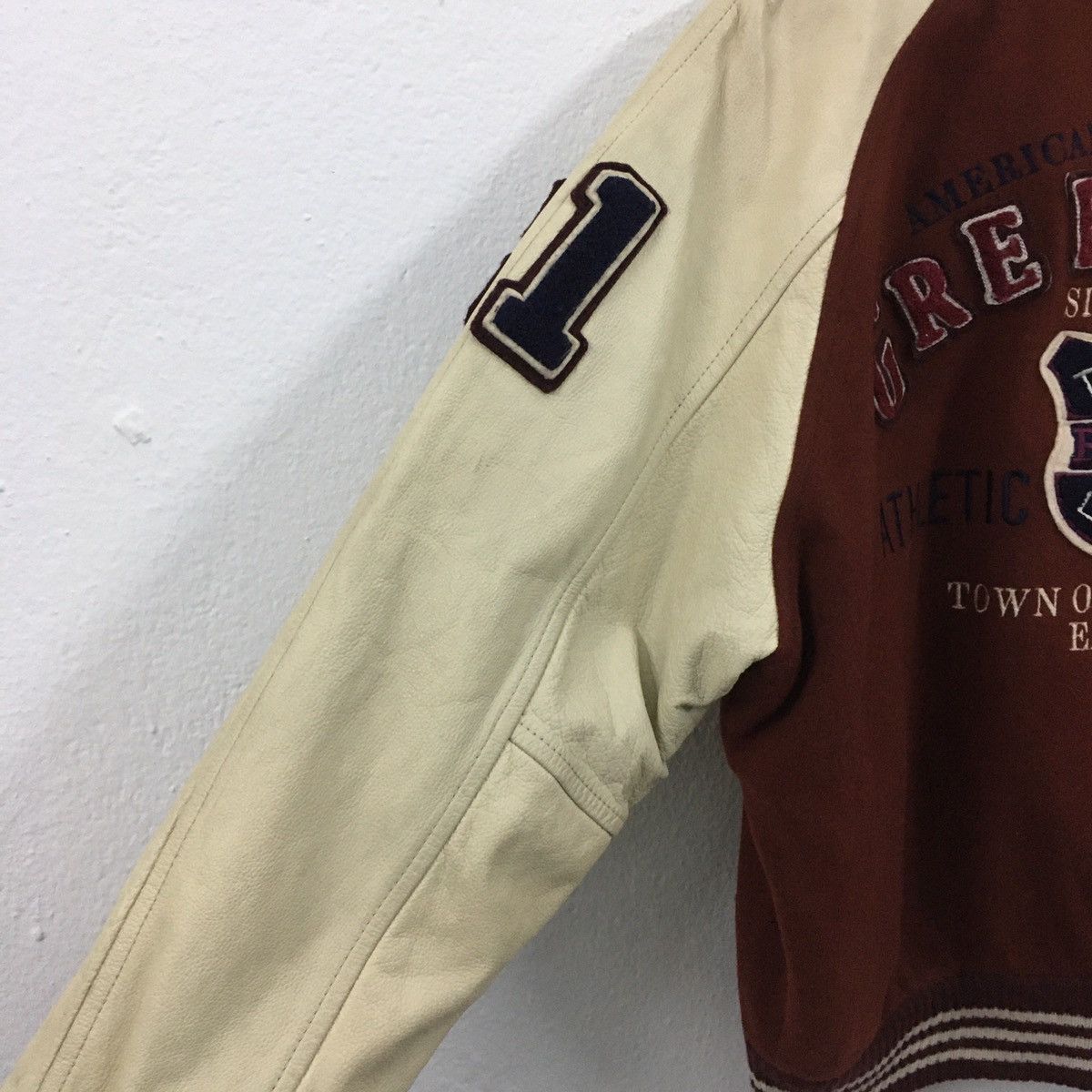 Vintage Vintage East Boy Football Team Green Wich Varsity Jacket Size US M / EU 48-50 / 2 - 19 Thumbnail