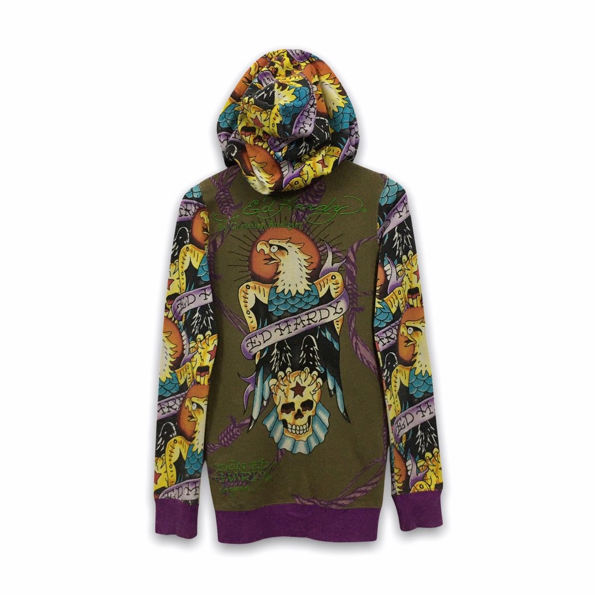 Christian Audigier × Ed Hardy Ed Hardy By Christian Audigier Fullprint Sweater Hoodie Size XS / US 0-2 / IT 36-38 - 1 Thumbnail