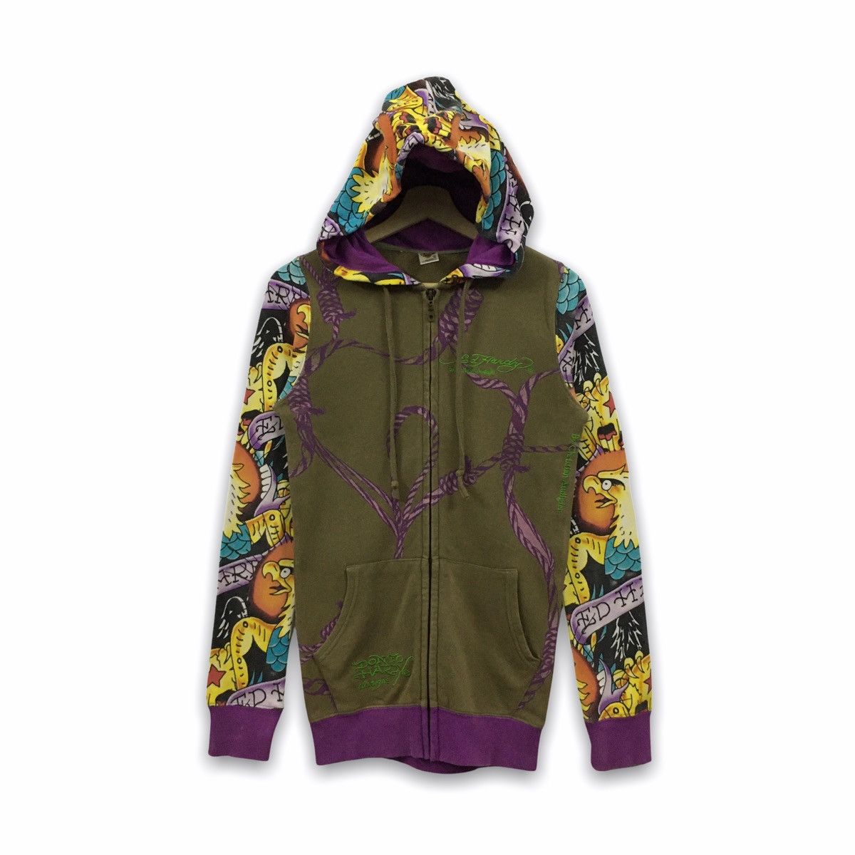 Christian Audigier × Ed Hardy Ed Hardy By Christian Audigier Fullprint Sweater Hoodie Size XS / US 0-2 / IT 36-38 - 2 Thumbnail