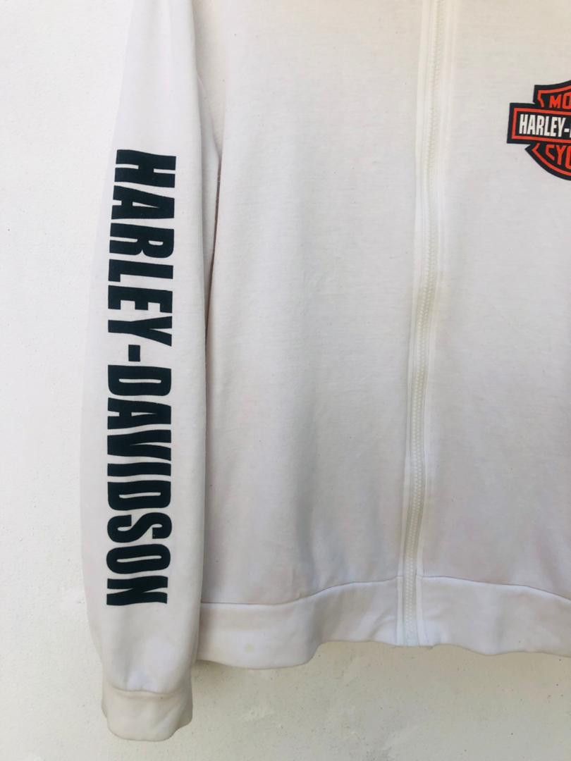 Japanese Brand × Vintage Vintage Harley Big Logo Motorcycle White Hoodie Size US M / EU 48-50 / 2 - 7 Thumbnail