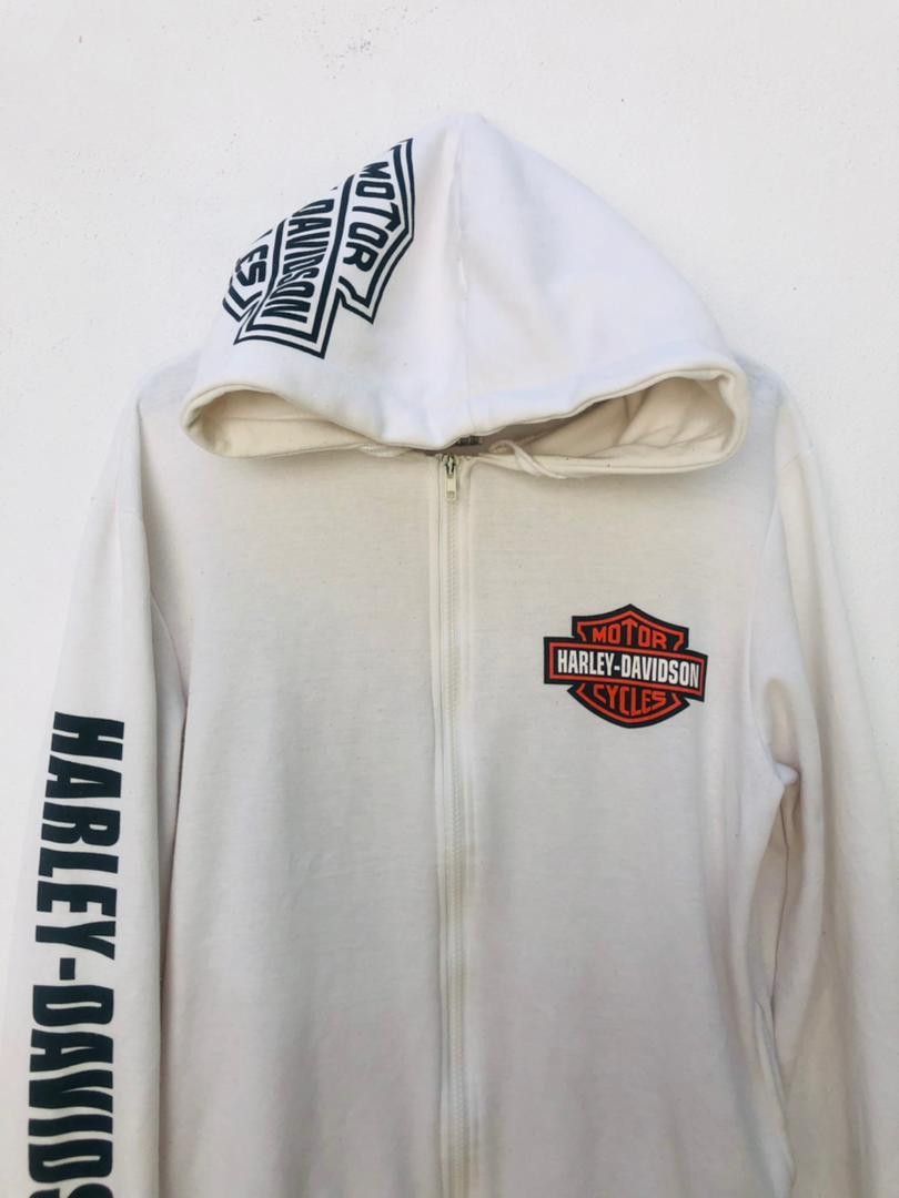 Japanese Brand × Vintage Vintage Harley Big Logo Motorcycle White Hoodie Size US M / EU 48-50 / 2 - 3 Thumbnail