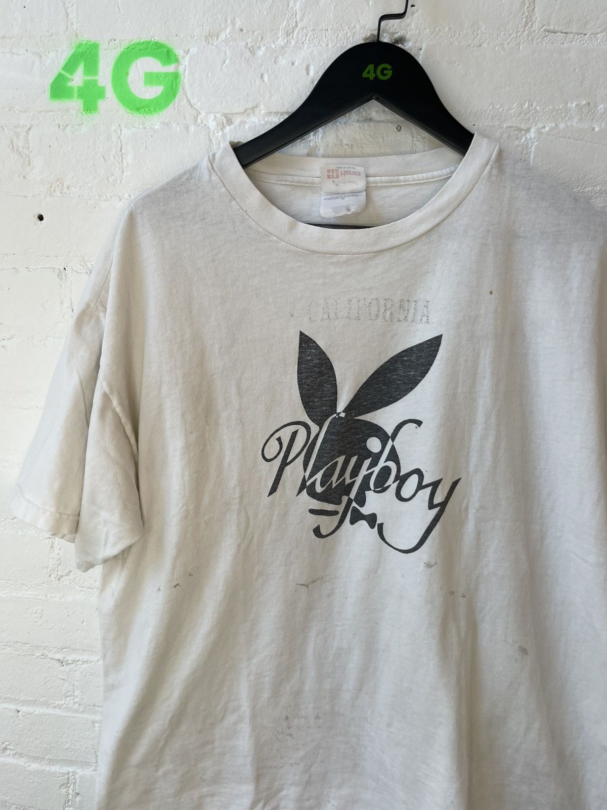 Playboy × Vintage Vintage THRASHED PLAYBOY BUNNY OVERSIZE XL SHIRT FADED Size US XL / EU 56 / 4 - 2 Thumbnail