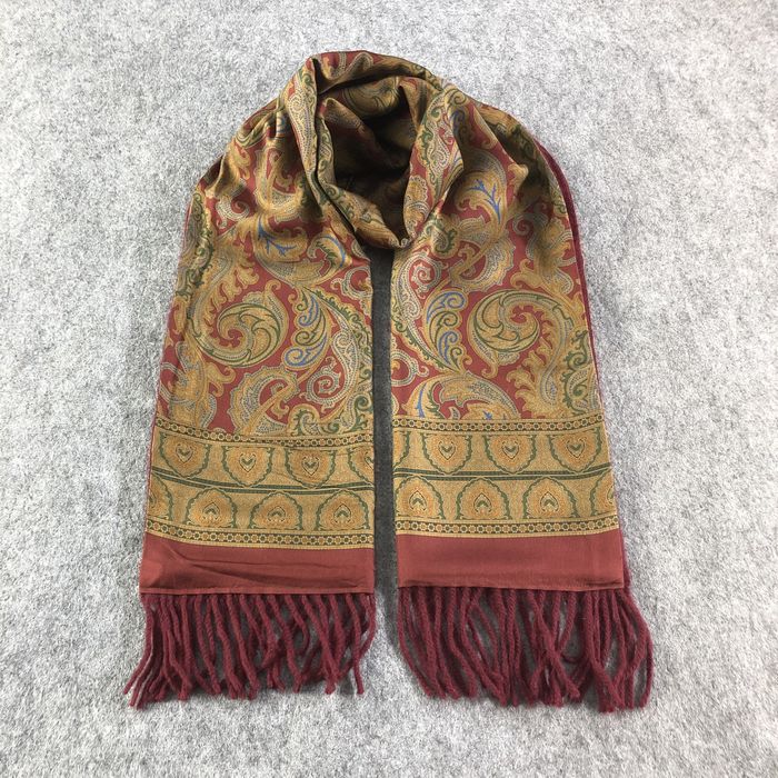 Aquascutum Aquascutum Paisley Silk Cashmere Scarf Muffler V1621