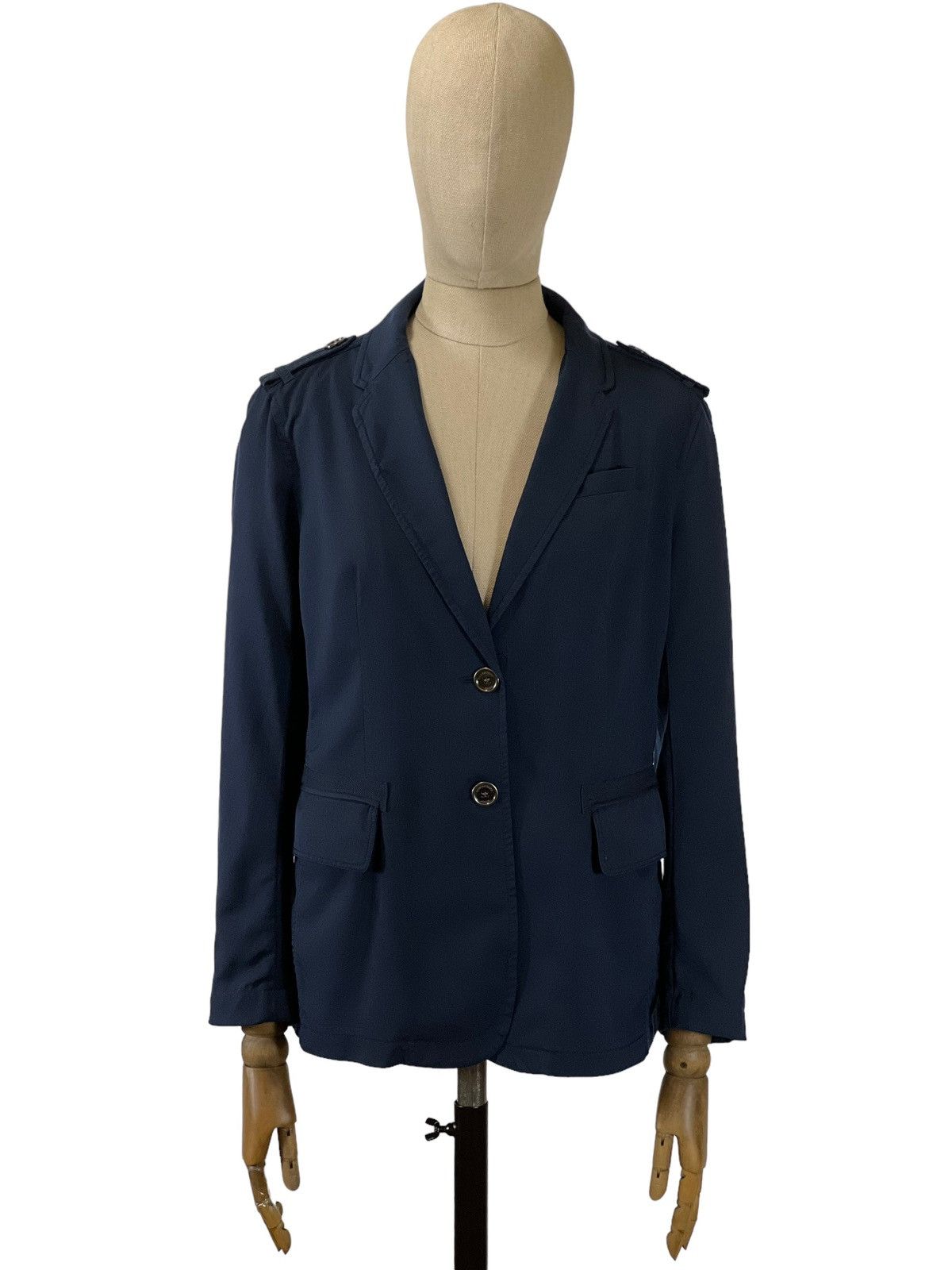 image of Burberry Brit Women's Wool Casual Dark Blue Blazer (Size XL)