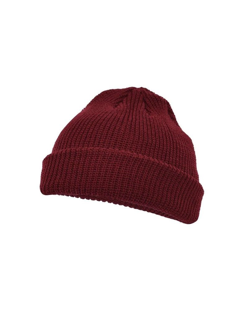 Vintage Short Roll Knit Beanie Red Size ONE SIZE - 1 Preview