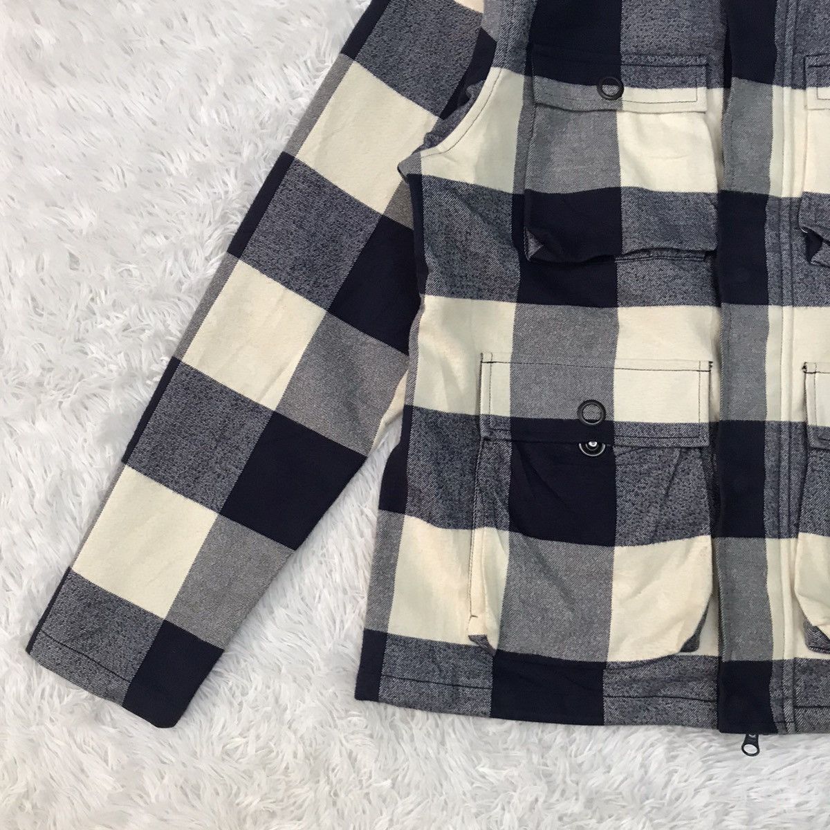 INHABIT Inhabitant Checkered Jacket With Patches On Sleeve Size US L / EU 52-54 / 3 - 5 Thumbnail