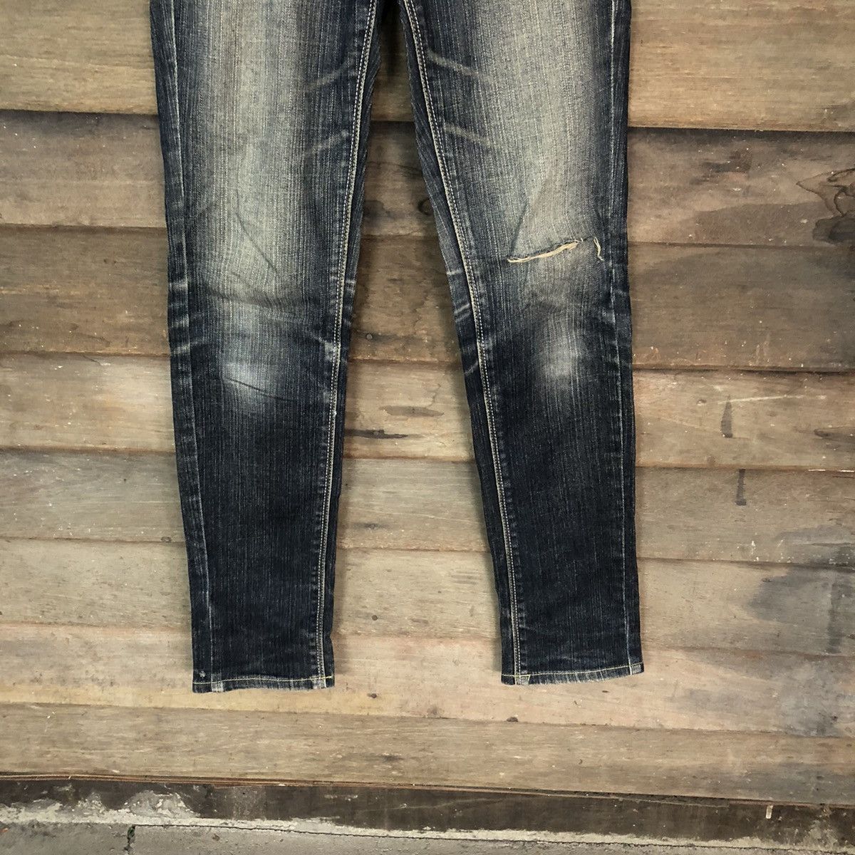 Japanese Brand C- Seventeen black faded distressed Denim Pants #4989 Size 27" / US 4 / IT 40 - 3 Thumbnail