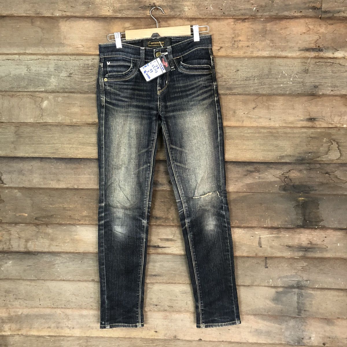 Japanese Brand C- Seventeen black faded distressed Denim Pants #4989 Size 27" / US 4 / IT 40 - 1 Thumbnail