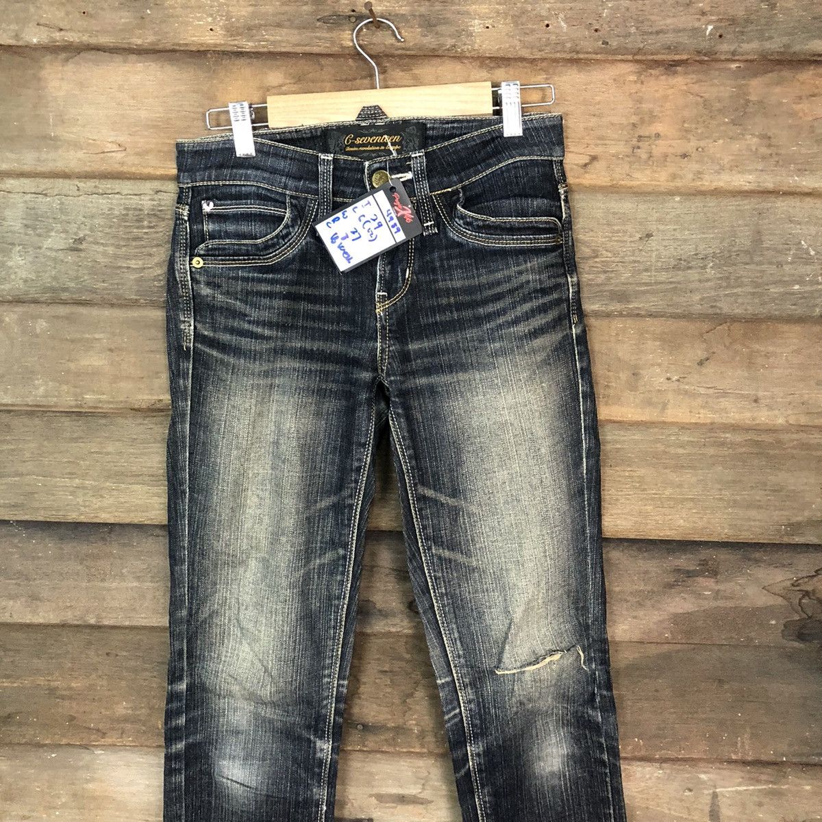 Japanese Brand C- Seventeen black faded distressed Denim Pants #4989 Size 27" / US 4 / IT 40 - 2 Thumbnail