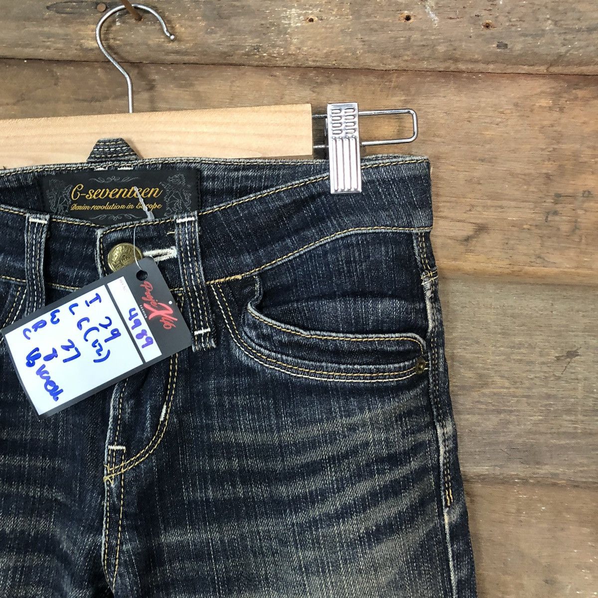 Japanese Brand C- Seventeen black faded distressed Denim Pants #4989 Size 27" / US 4 / IT 40 - 5 Thumbnail
