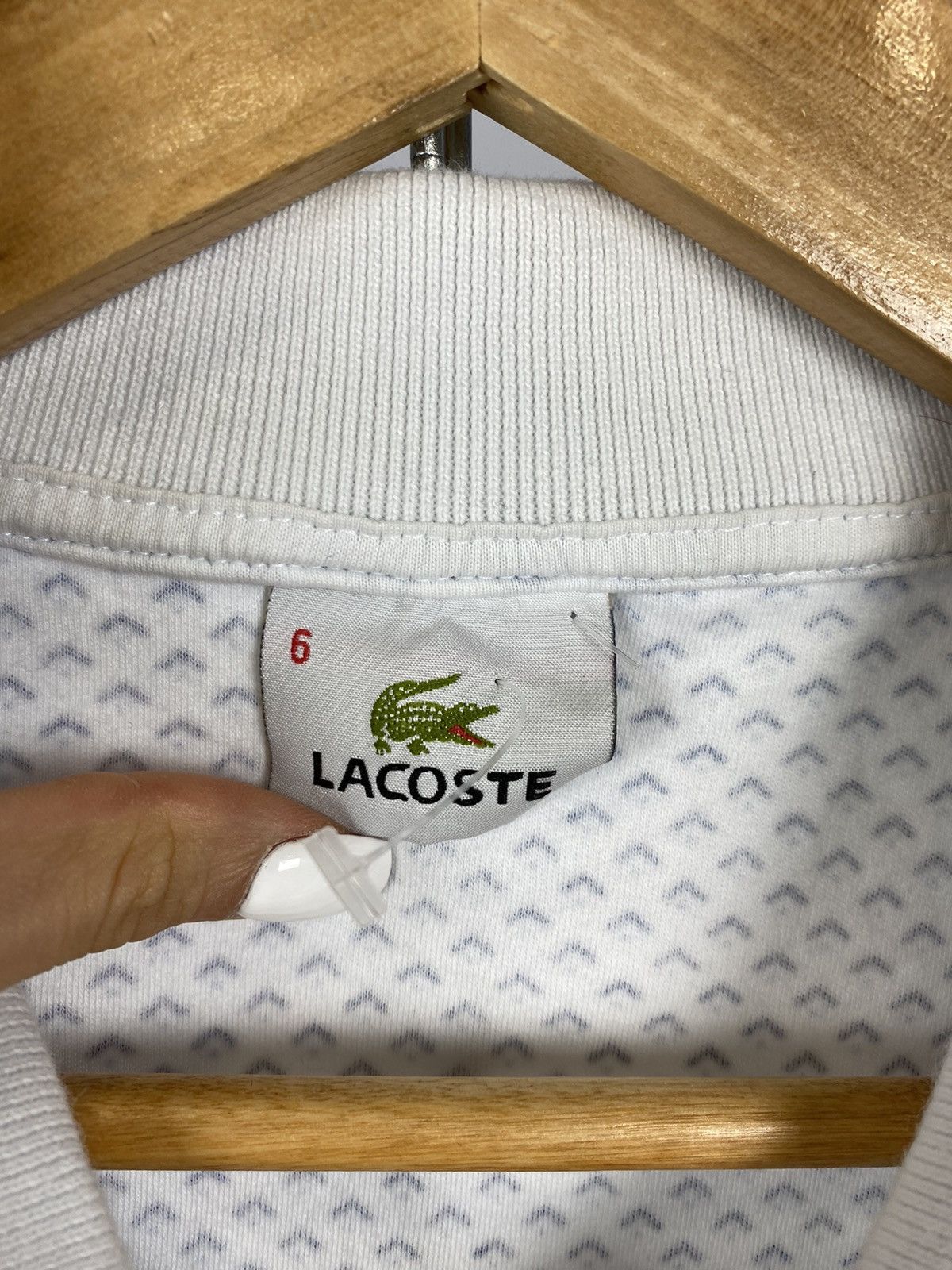 Lacoste Lacoste streetwear polo white/blue size XL Size US XL / EU 56 / 4 - 3 Thumbnail