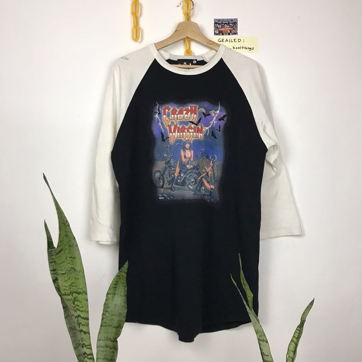 Band Tees × Vintage Vintage Crazy Virgin Band 3Q Size US L / EU 52-54 / 3 - 1 Thumbnail