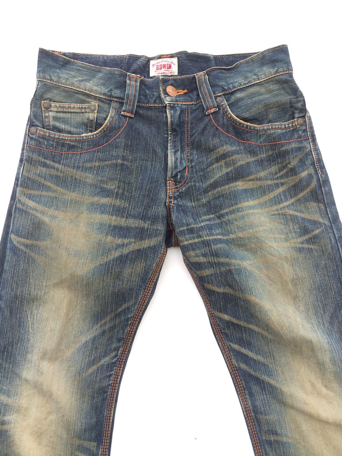 14th Addiction × Edwin × Japanese Brand Baggy Jeans Japan Edwin 403XVS Mud Rusty Denim Size US 32 / EU 48 - 3 Thumbnail