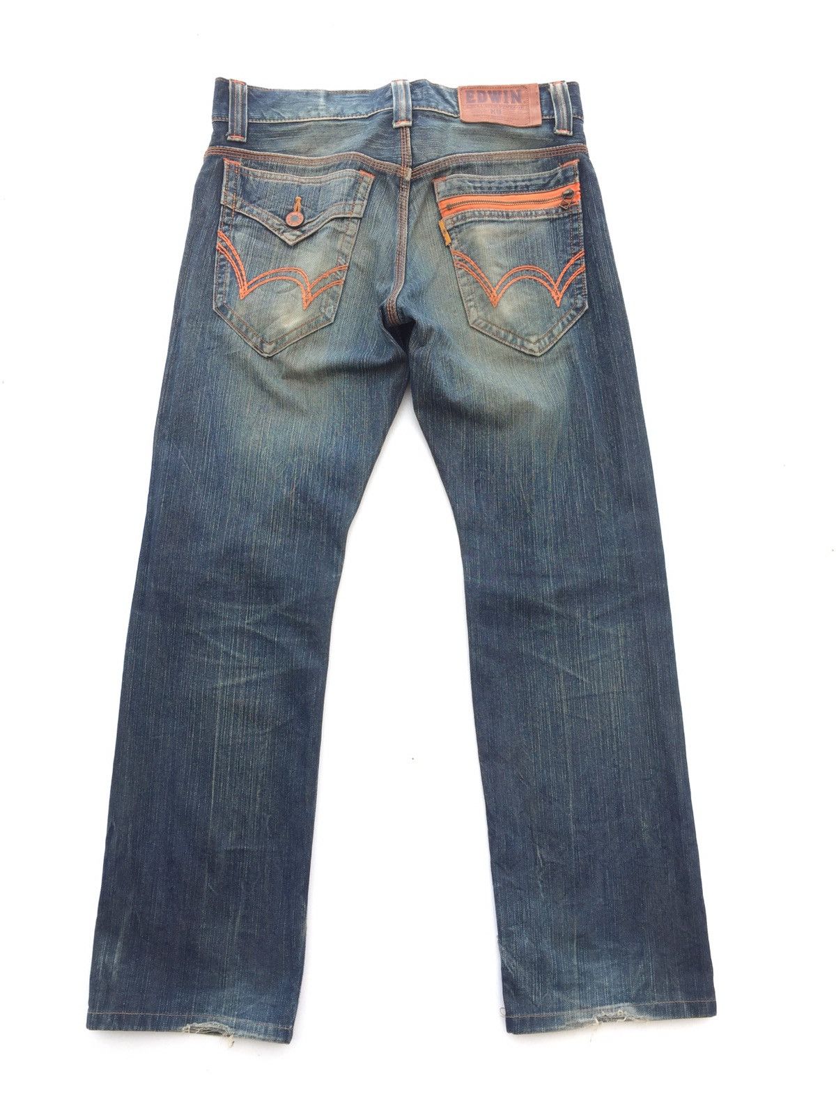 14th Addiction × Edwin × Japanese Brand Baggy Jeans Japan Edwin 403XVS Mud Rusty Denim Size US 32 / EU 48 - 4 Thumbnail