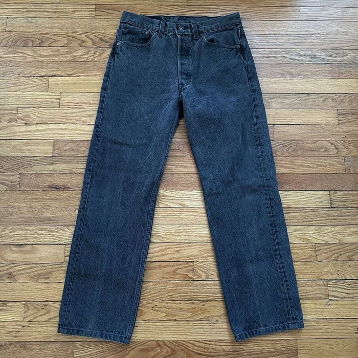 VINTAGE LEVIS 501 JEANS BLACK 90s SIZE W24 L28 MADE IN USA