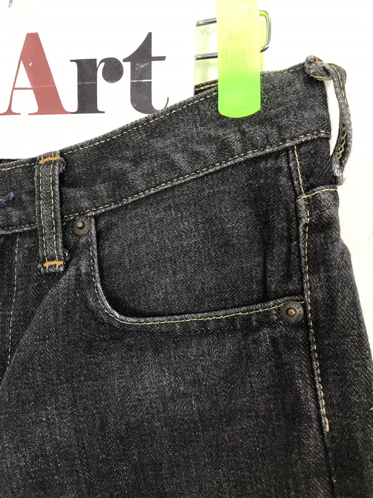 Denime × Japanese Brand × Vintage Vintage Denime Jeans Black Selvedge Japan 🇯🇵 Size US 28 / EU 44 - 4 Thumbnail