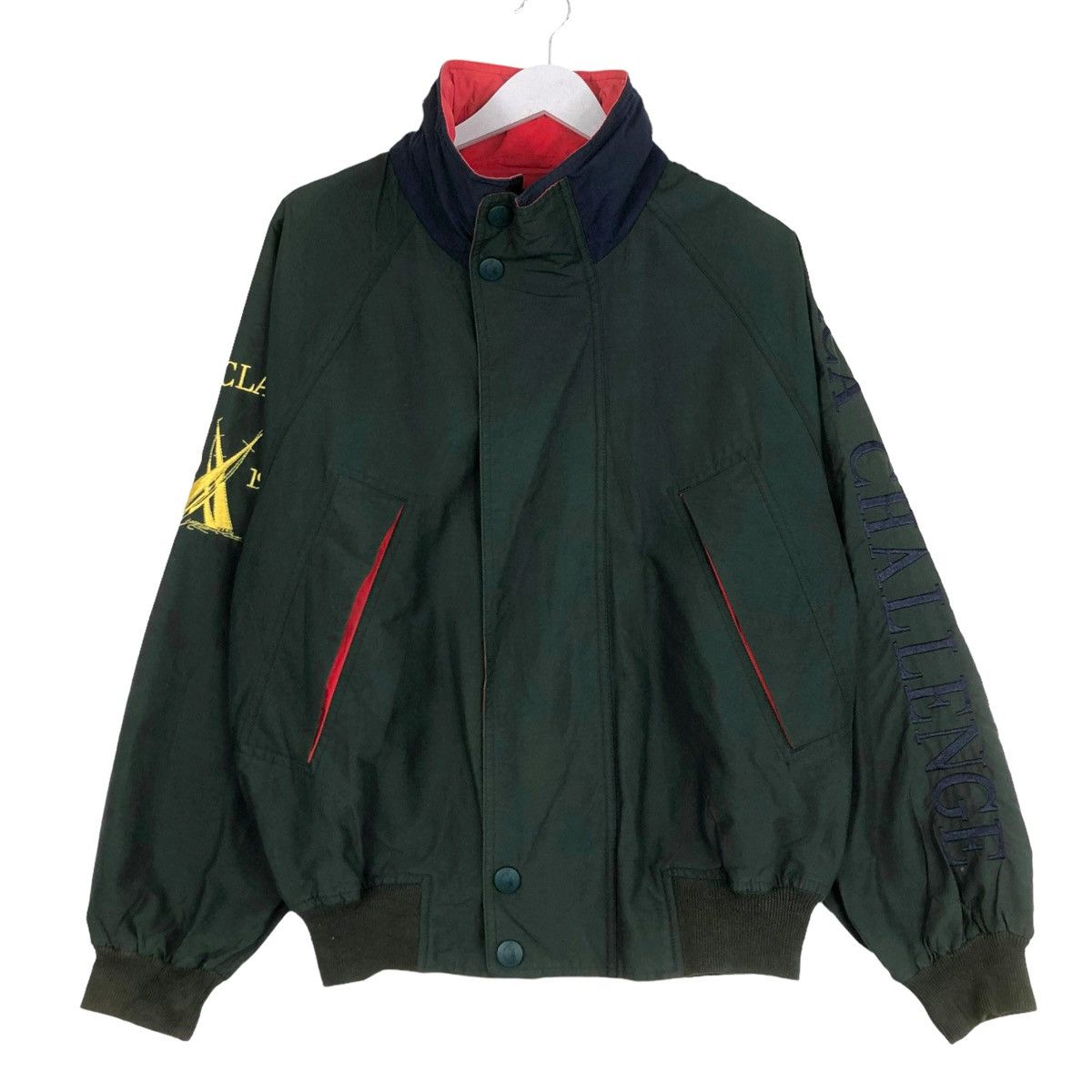 Japanese Brand × Vintage 💥90s NAUTICA SAILLING ZIPPER JACKET ARMY GREEN Size US S / EU 44-46 / 1 - 1 Thumbnail