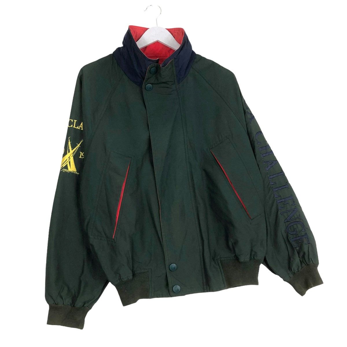 Japanese Brand × Vintage 💥90s NAUTICA SAILLING ZIPPER JACKET ARMY GREEN Size US S / EU 44-46 / 1 - 2 Thumbnail