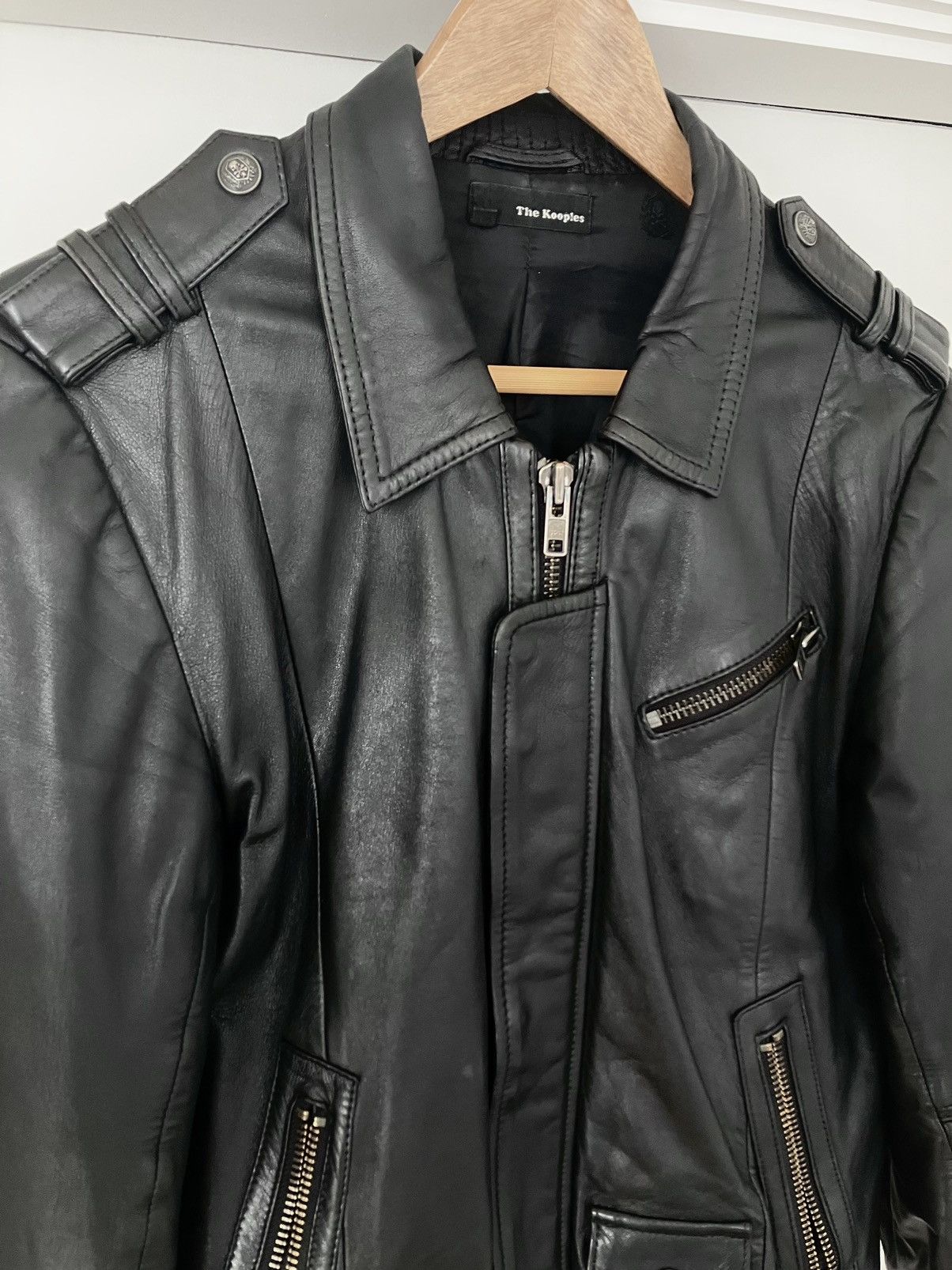 Image of Leather Jacket The Kooples in Black, Men's (Size XS)