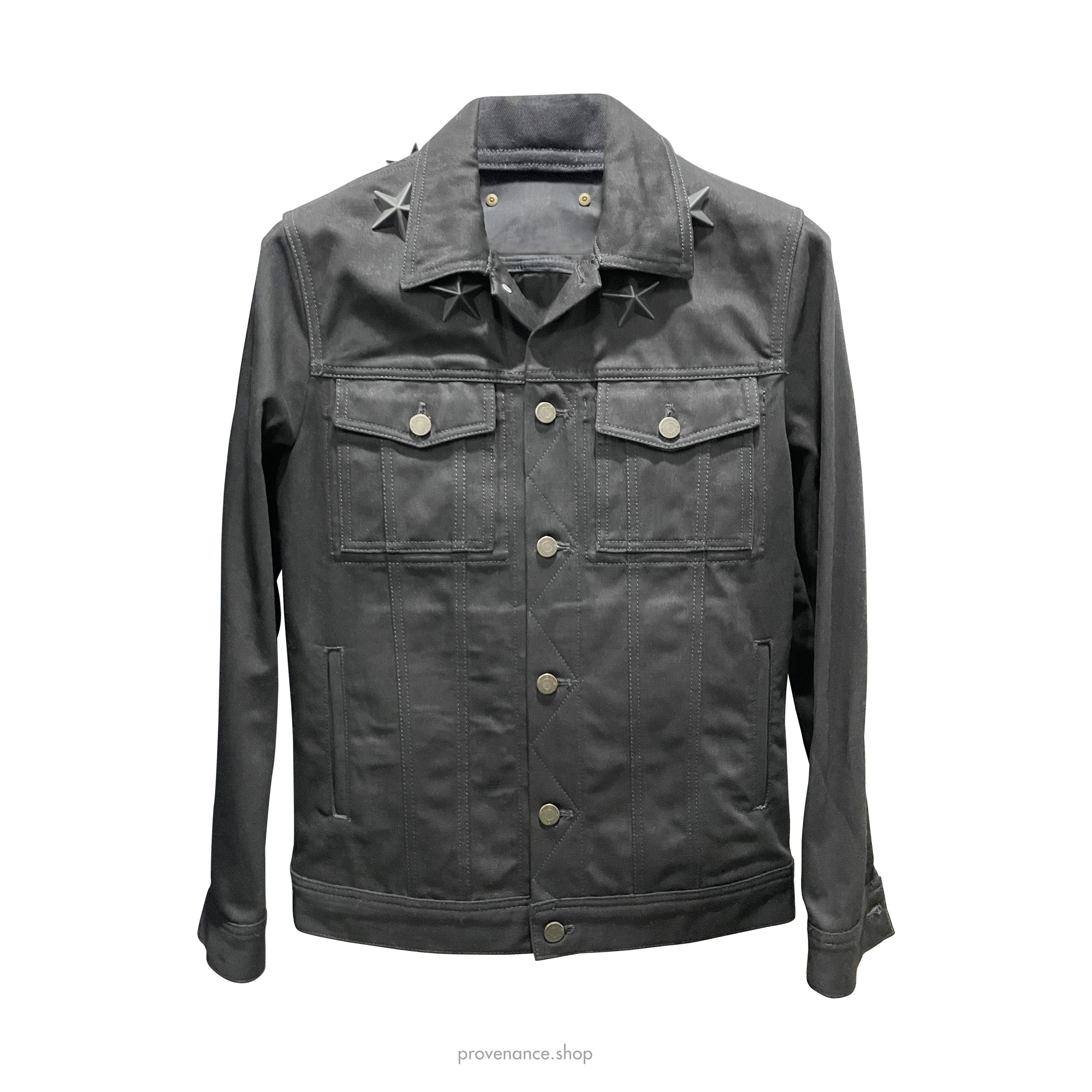 Givenchy 🔴 Givenchy Star-Studded Denim Jacket - Black Size US S / EU 44-46 / 1 - 1 Thumbnail