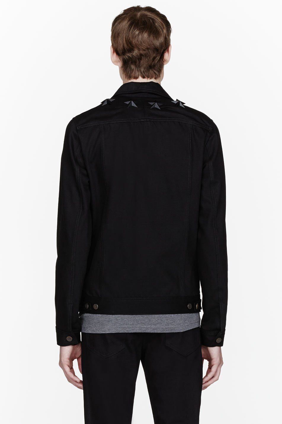 Givenchy 🔴 Givenchy Star-Studded Denim Jacket - Black Size US S / EU 44-46 / 1 - 5 Thumbnail