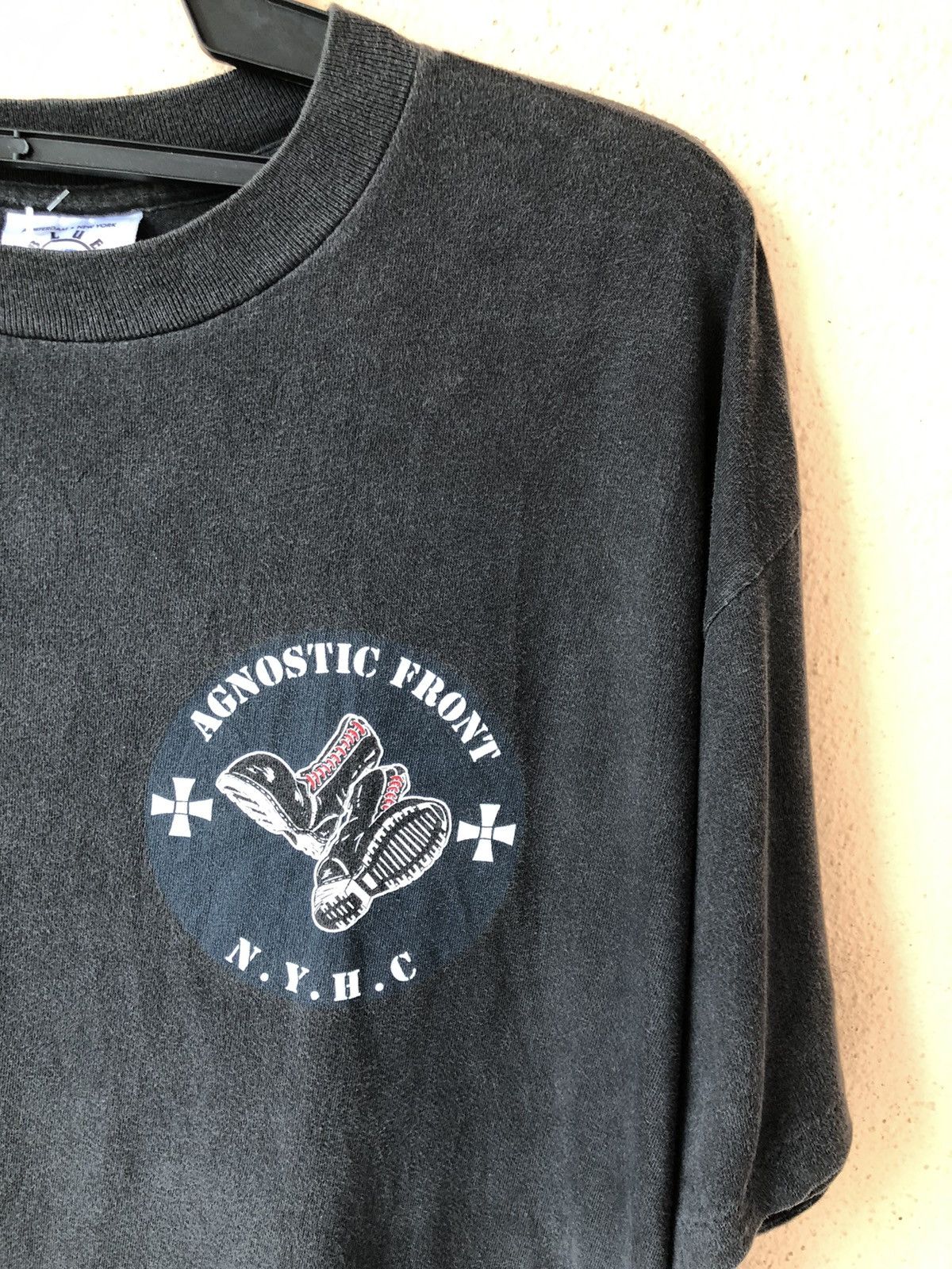 Band Tees × Vintage Vintage 90s AGNOSTIC FRONT N.Y.H.C Band Tee Size US XL / EU 56 / 4 - 8 Thumbnail
