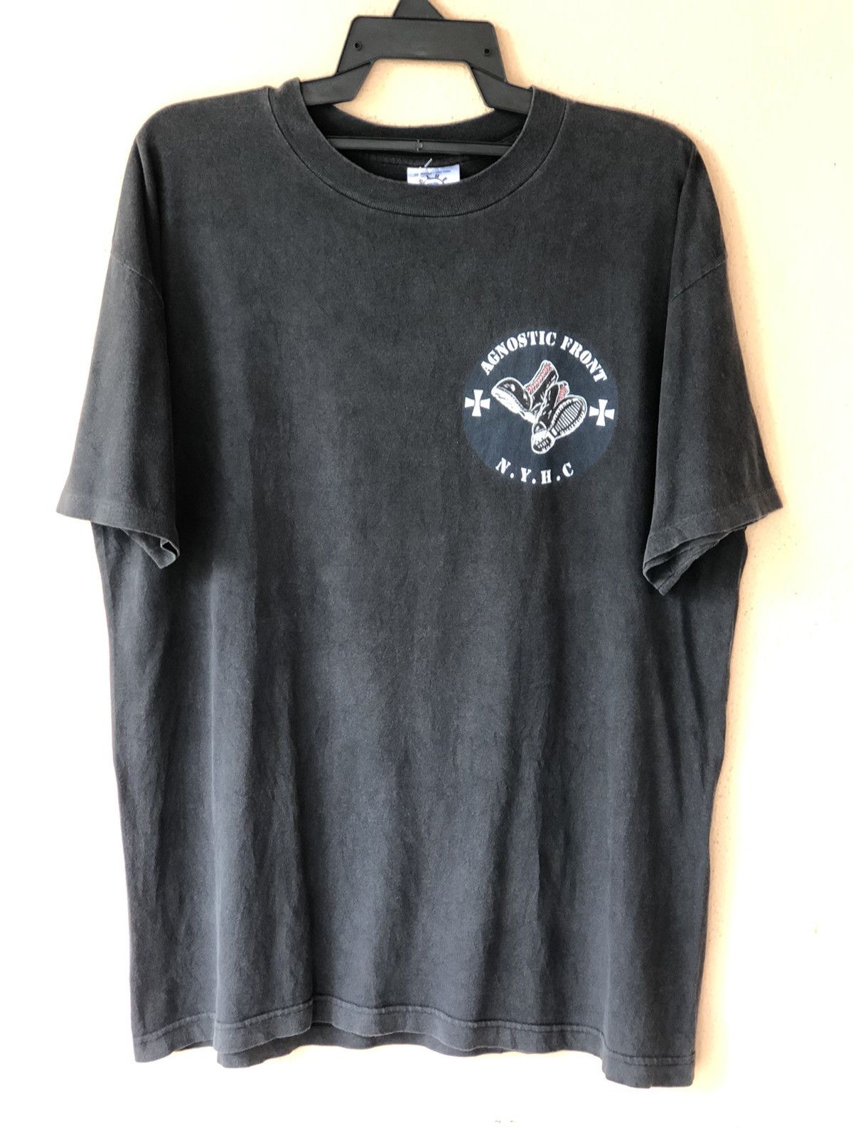Band Tees × Vintage Vintage 90s AGNOSTIC FRONT N.Y.H.C Band Tee Size US XL / EU 56 / 4 - 9 Thumbnail
