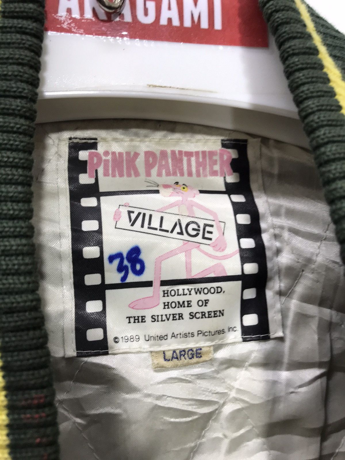 Vintage Rare Vtg 80s Pink Panther Varsity Jacket Wool Leather 28🟩 Size US L / EU 52-54 / 3 - 9 Thumbnail