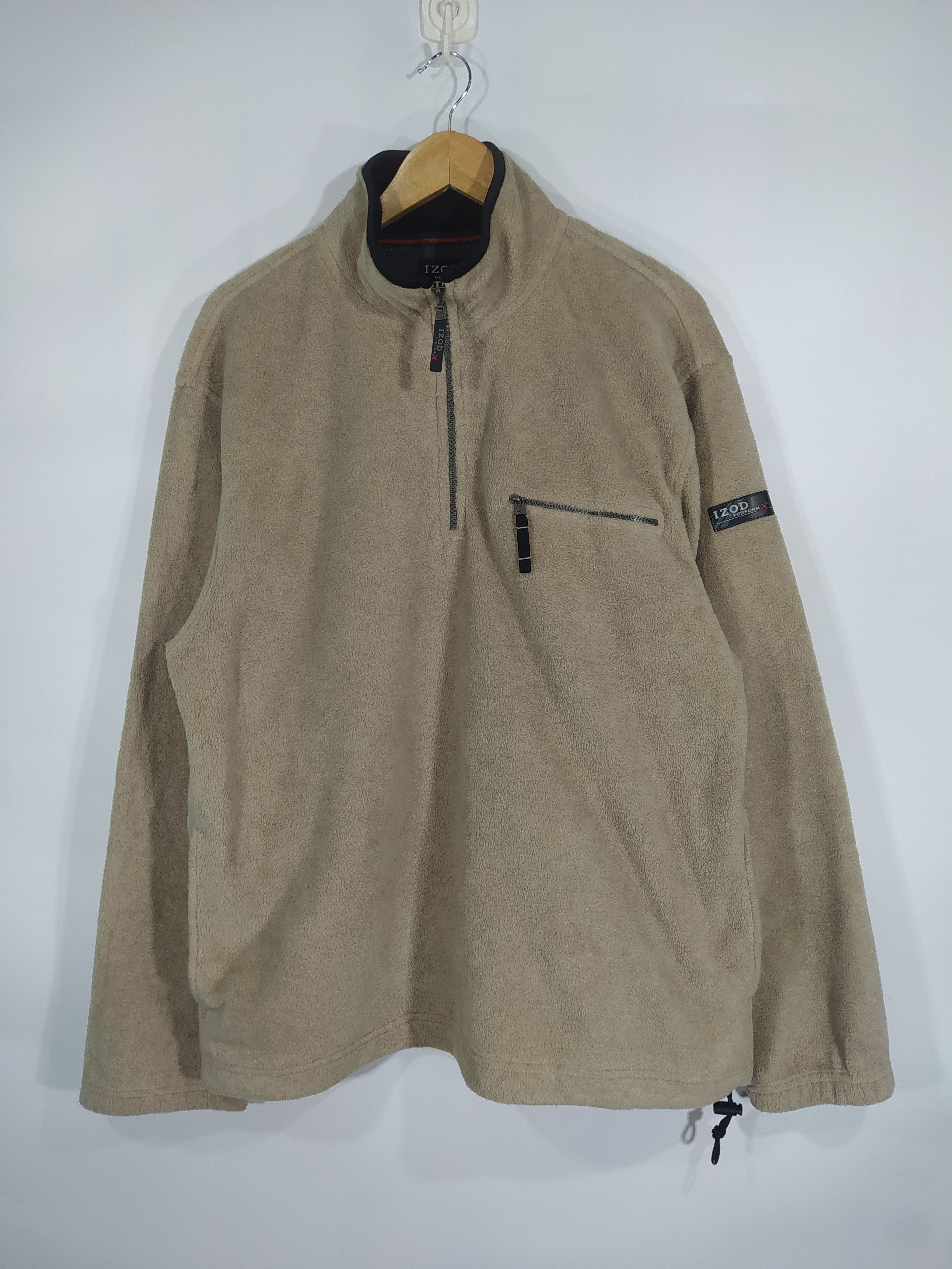 🔥BEST OFFER Vintage Izod Perform Fleece Half Zipped