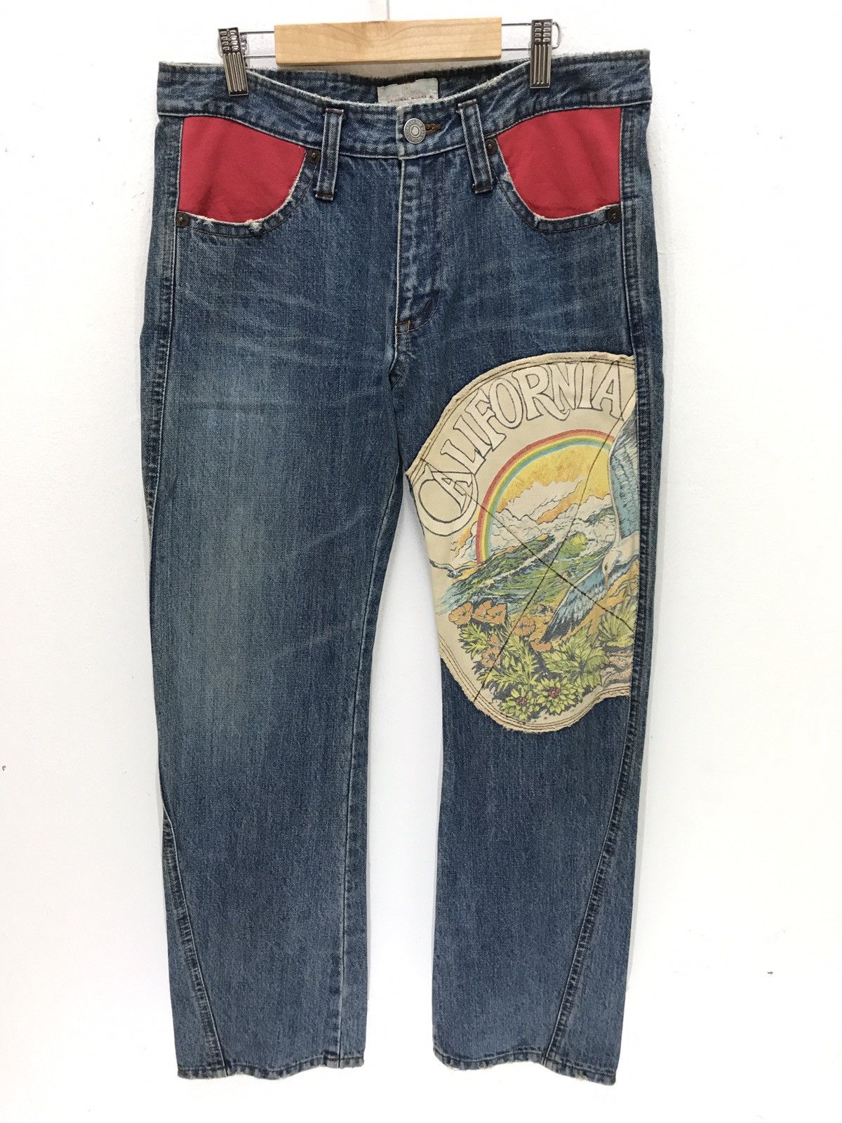 Japanese Brand Jean Nassaus California Patchwork Denim Pant Regular Size US 31 - 1 Thumbnail