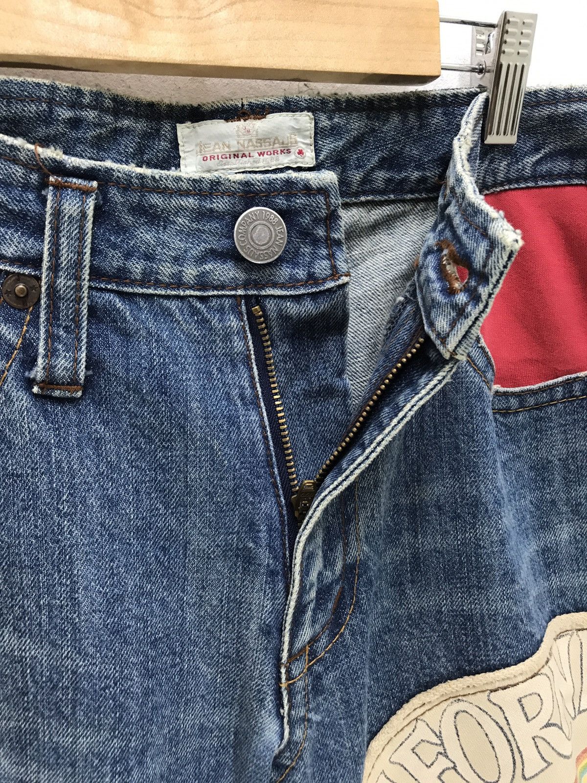 Japanese Brand Jean Nassaus California Patchwork Denim Pant Regular Size US 31 - 5 Thumbnail