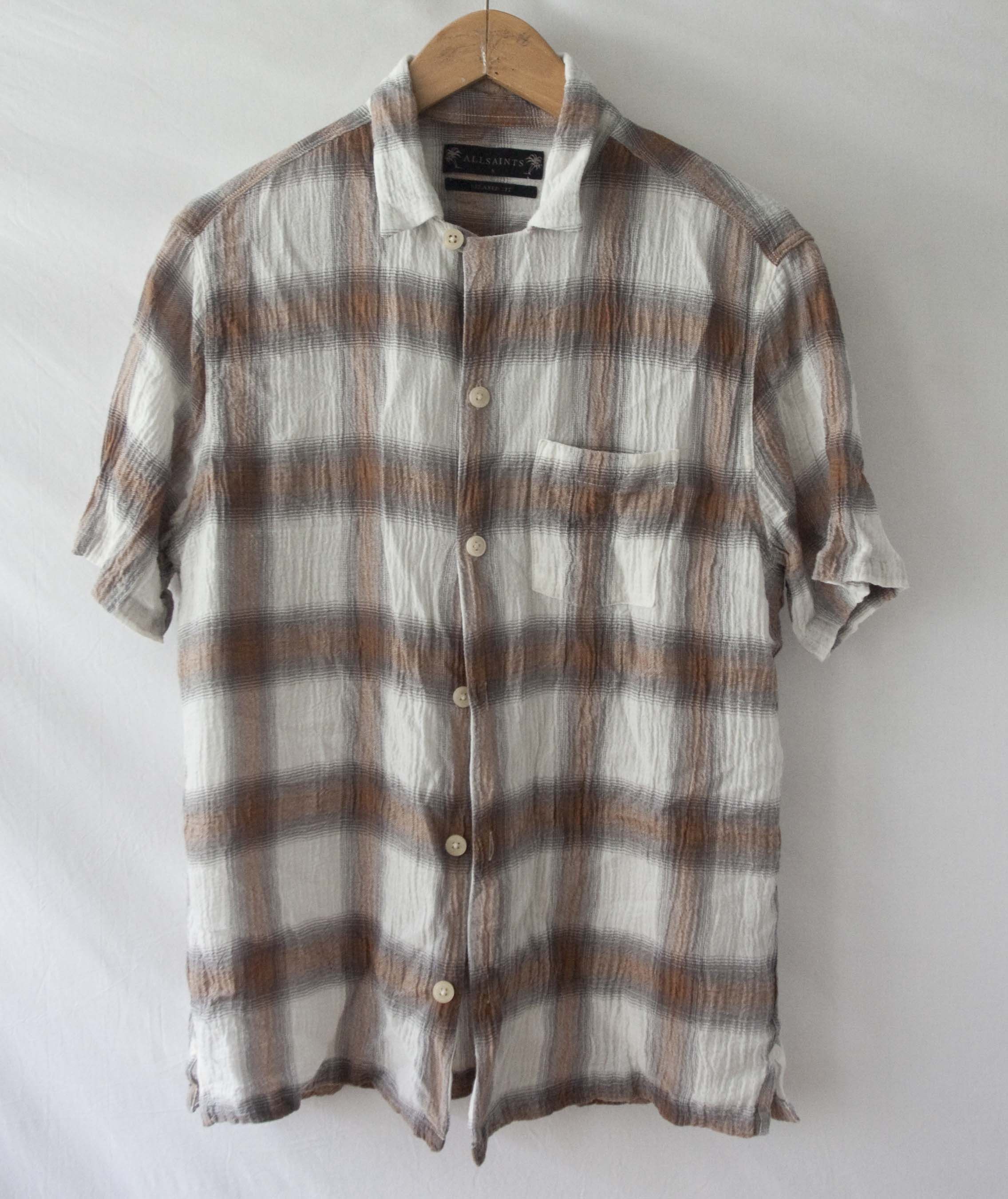 Allsaints All Saints Shirt Short Sleeve Lyocell Wool Relaxed Fit | Grailed